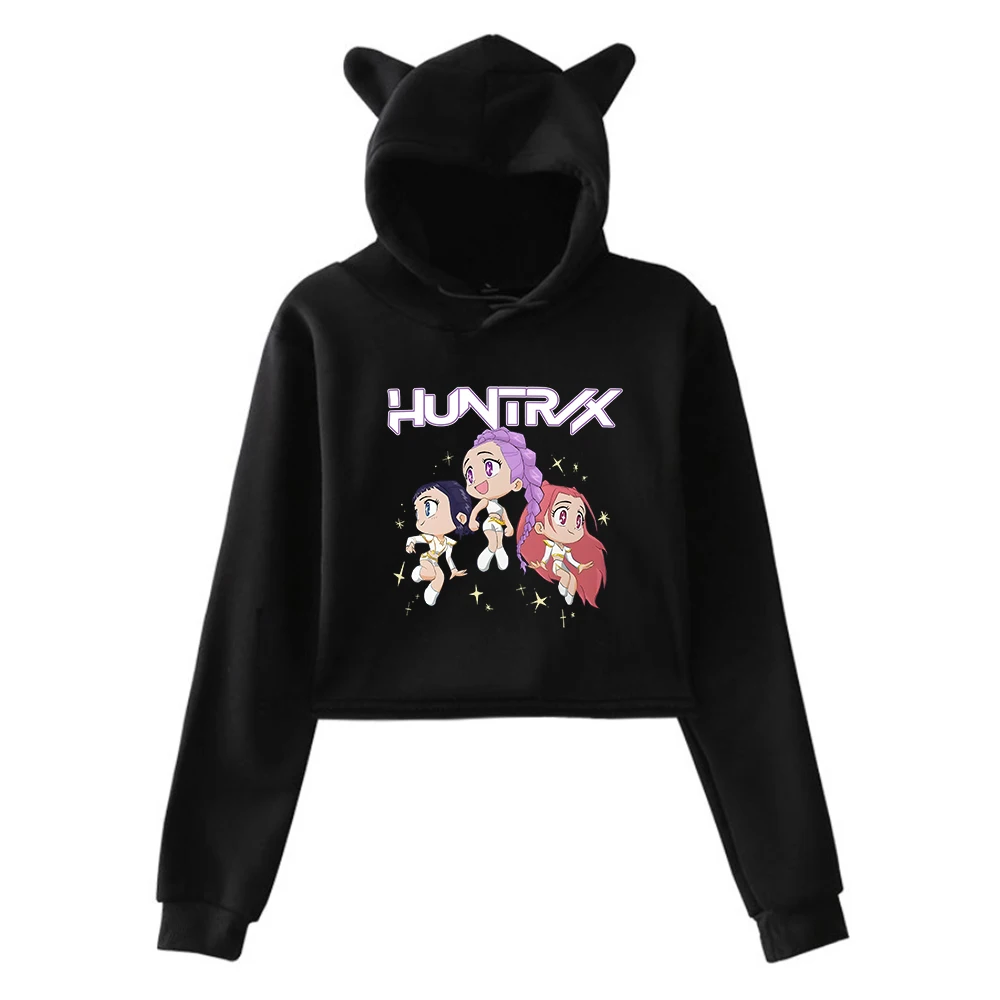 KPop Demon Hunters As Seen On Huntrix World Tour Hoodie แมวหู Hooded Sweatshirt แขนยาว Crop Top เสื้อผ้าผู้หญิง