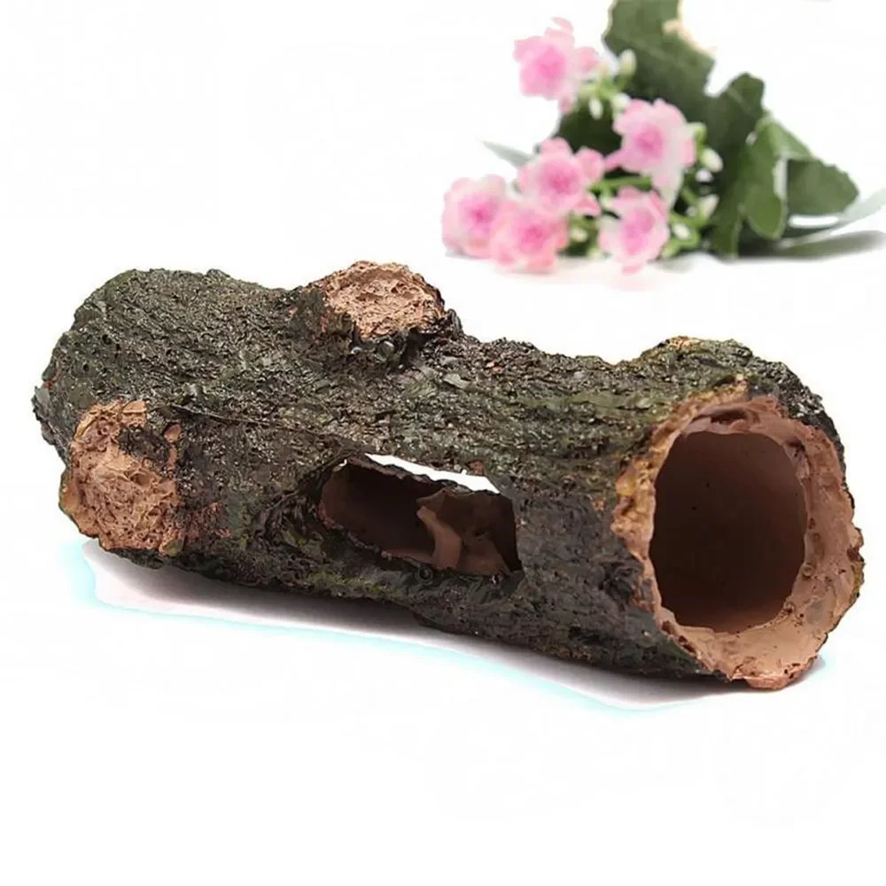 

Resin hollow tree hole aquarium decoration fish tank ornament 12.5 x 6.5 x 5cm imitation withered wood ecological resin for