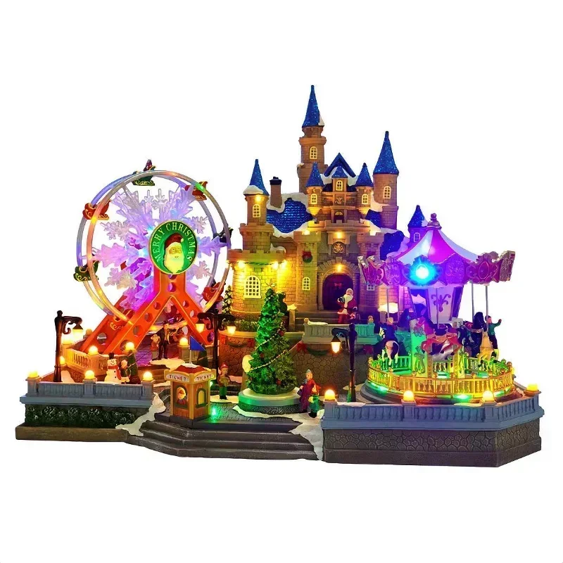 New European-style Large-scale Luminous Music House, Castle Amusement Park,Christmas Decorations, Holiday Gifts,Castle Ornaments