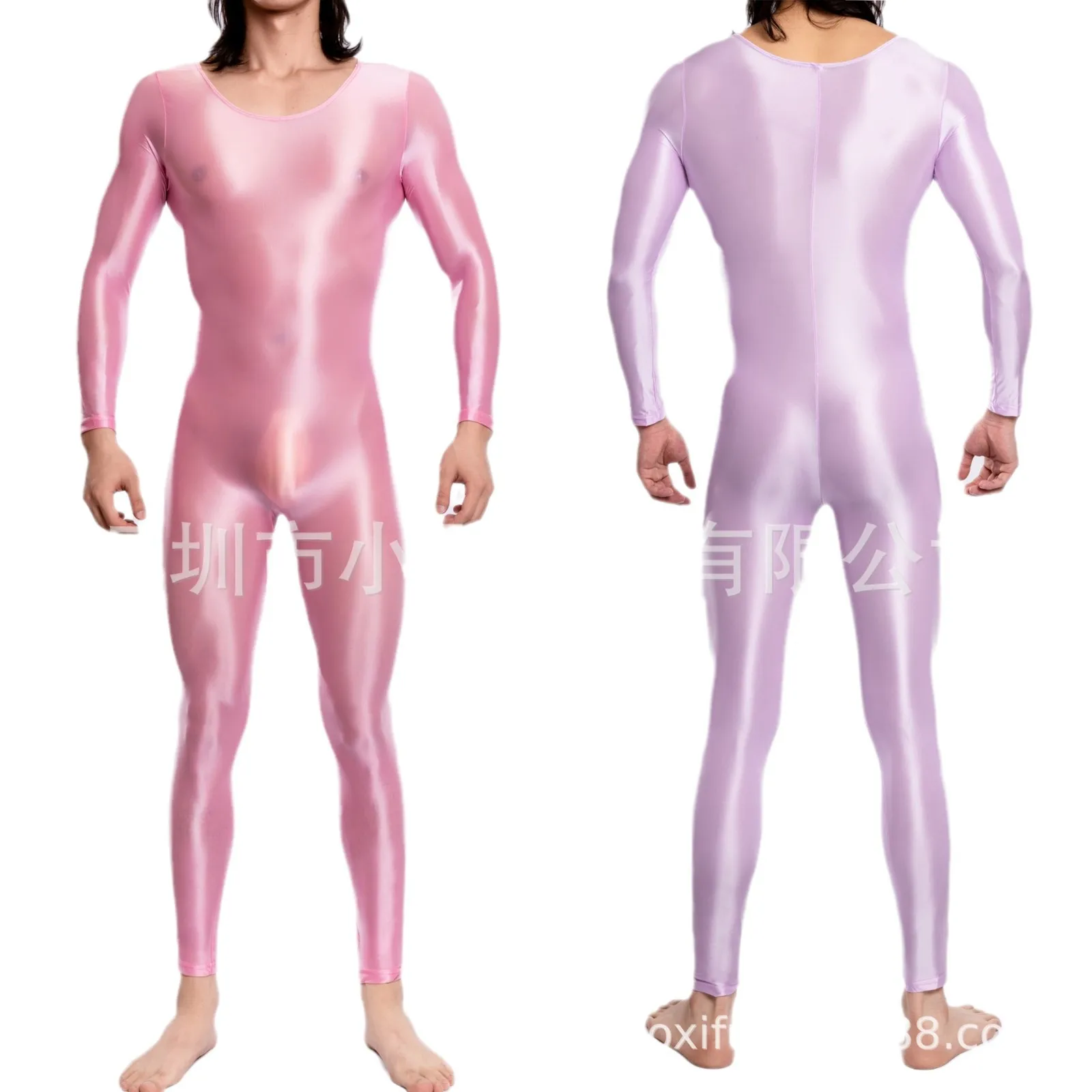 남성 전신 점프수트 오일 샤이니 실키 글로시 섹시 투명 스무스 커플 섹스 BDSM, 고탄성 대형 사이즈