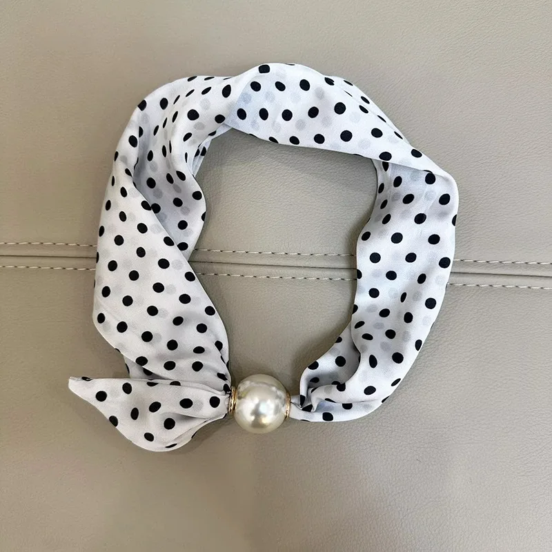 Elegante Parel Staart Magnetische Sluiting Sjaal 2025, Zomer Nieuwe Veelzijdige Ademende Mode Artistieke Accessoire Hals Wrap Sjaals