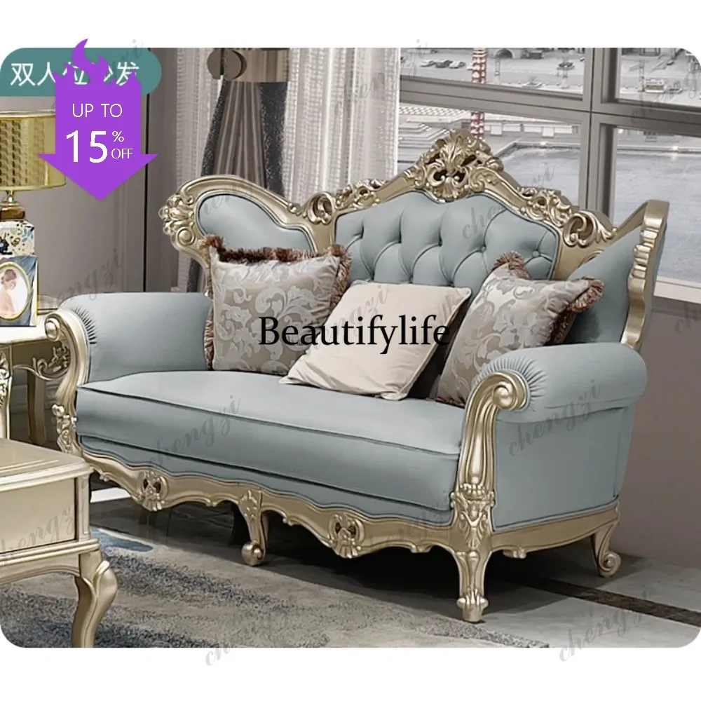 07 Replica Luxury Living Room Sofa Genuine Leather Solid Wood Living Room Sofa Study Comfortable Apartment Muebles Patio