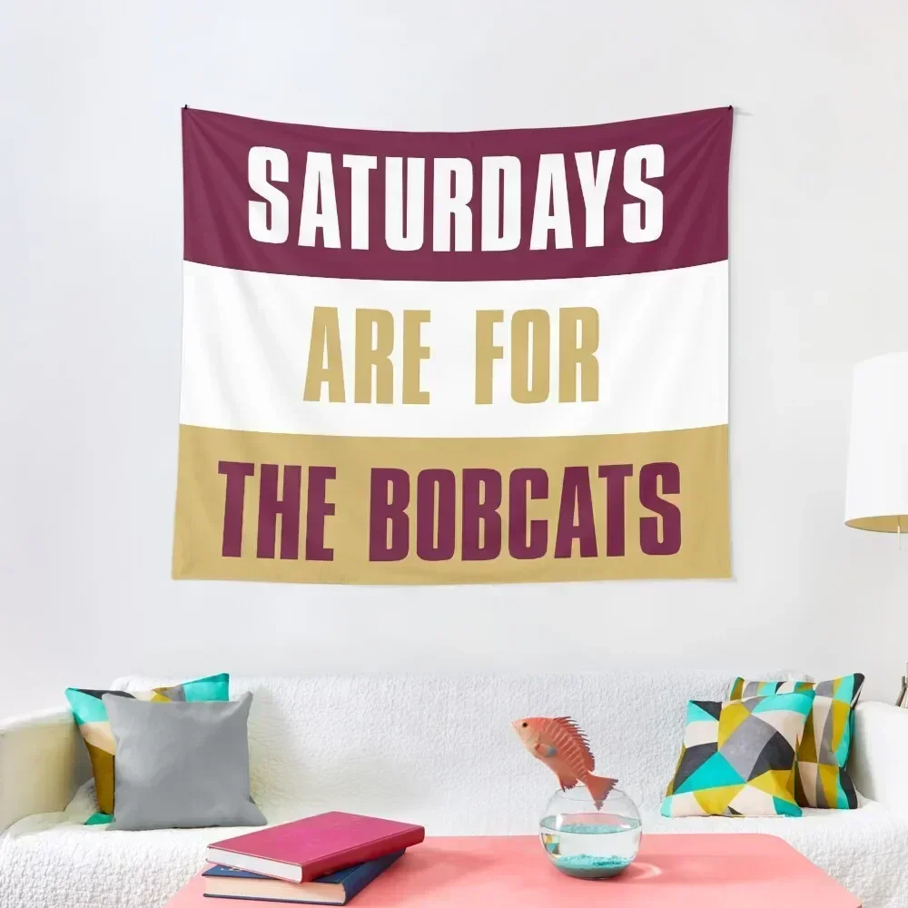 

Saturdays are for The Bobcats, Texas State University Tapestry Room Decore Aesthetic Room Decor Wall Decor Hanging Tapestry