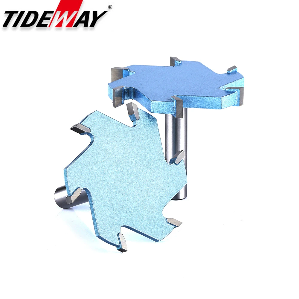 Tideway 1/2 Shank 6 Flutes Groove Slotting Milling Cutter CNC Tool For Hard Wood Cutters T type Slot Woodworking Router Bit