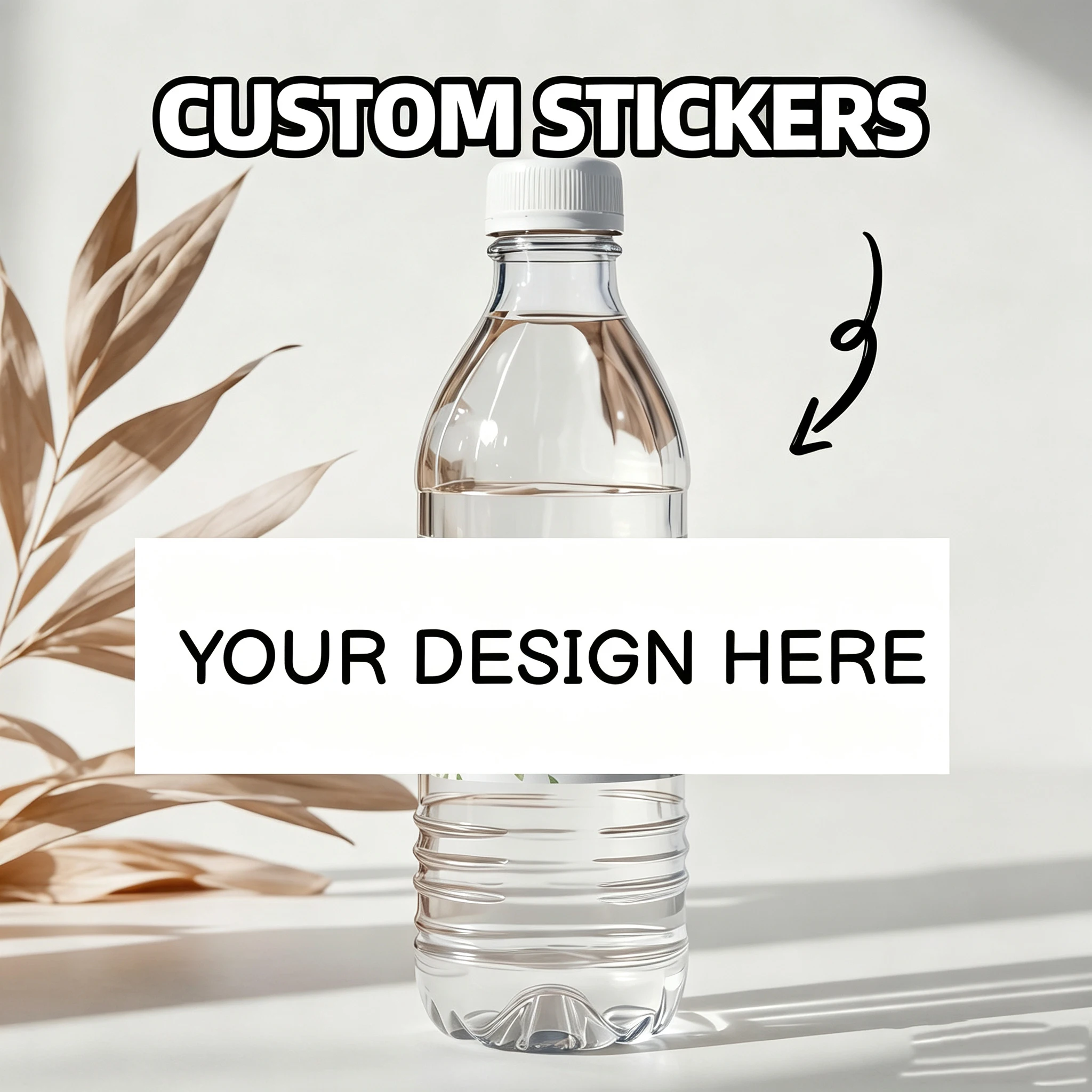 1‑60Pcs Custom Water Bottle Stickers,21x5cm Personalized Text Tags for Holiday Dinner,Anniversary & Celebration Drinkware Decor