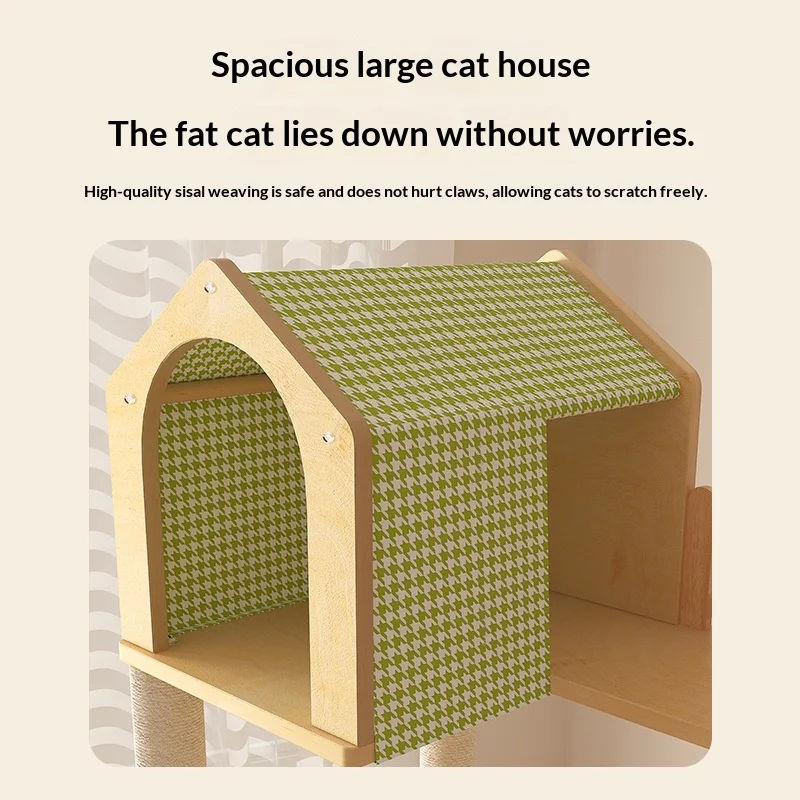 Árbol rascador para gatos multinivel con cama, sisal y columpio - imagen 2