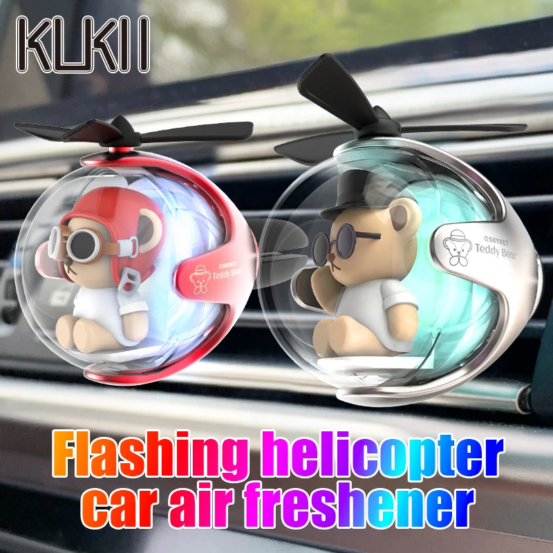 LED helicopter atmosphere light pilot car air freshener vent perfume diffuser accsesories interiors decoration aroma fragrance