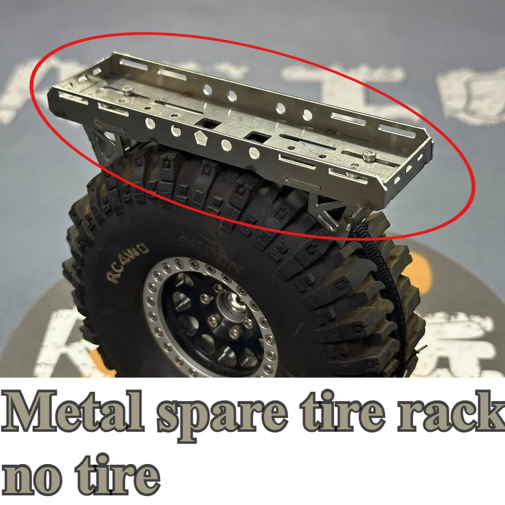 RC Crawler Metal Spare Tire Carrier Rack Simulation Parts Roof Rear Storage Box for 1/10 1/8 RC Model Car customizable size