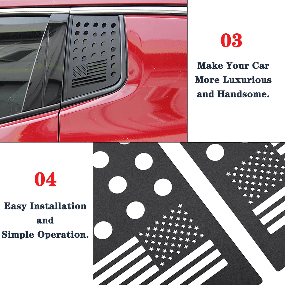 Car Rear Window Triangle Glass Decorative Panel Cover for Jeep Compass 2017 2018 2019 2020 2021 2022 2023 Exterior Accessories