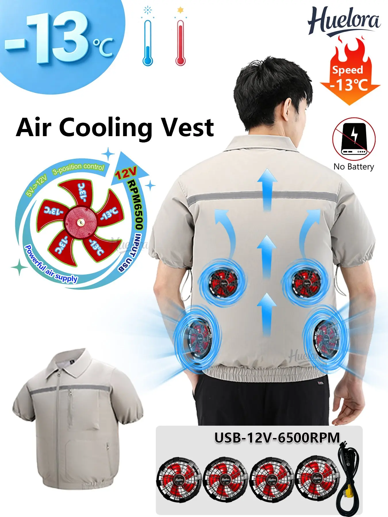 4-3-2-back-fans-short-sleeve-cooling-vest-men-lapel-collarideal-for-road-construction-traffic-warehouse-high-temp
