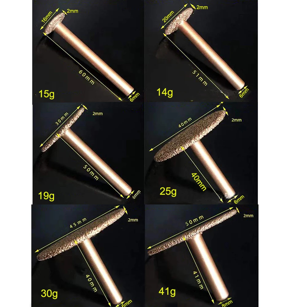 T-Typ-Diamant-Schleifkopf, 6 mm Schneidklingen, Diamant-Schneidklingen, Stein-Metall-Schleifscheibe, 16, 20, 30 mm, 40 mm, 50 mm – Detail 5