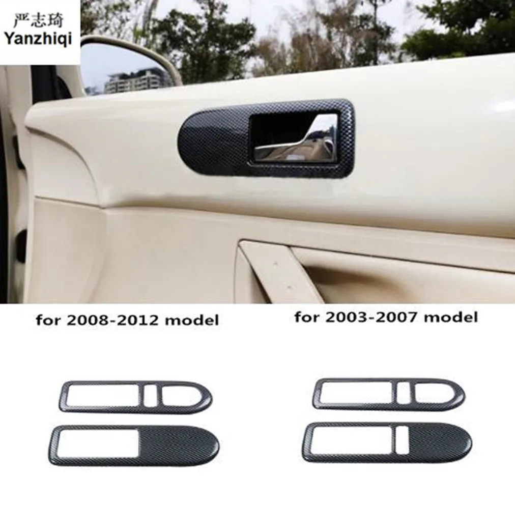 2pcs/lot Car sticker carbon fiber ABS Interior door shake handshandle decoration cover for 2003-2012 Volkswagen VW Beetle