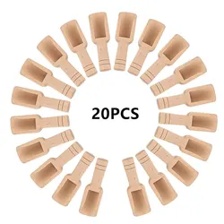 Mini cucharas de madera para sal, accesorios de cuchara para té, café, condimentos, especias, dulces, baño, leche en polvo, 10/20 unidades