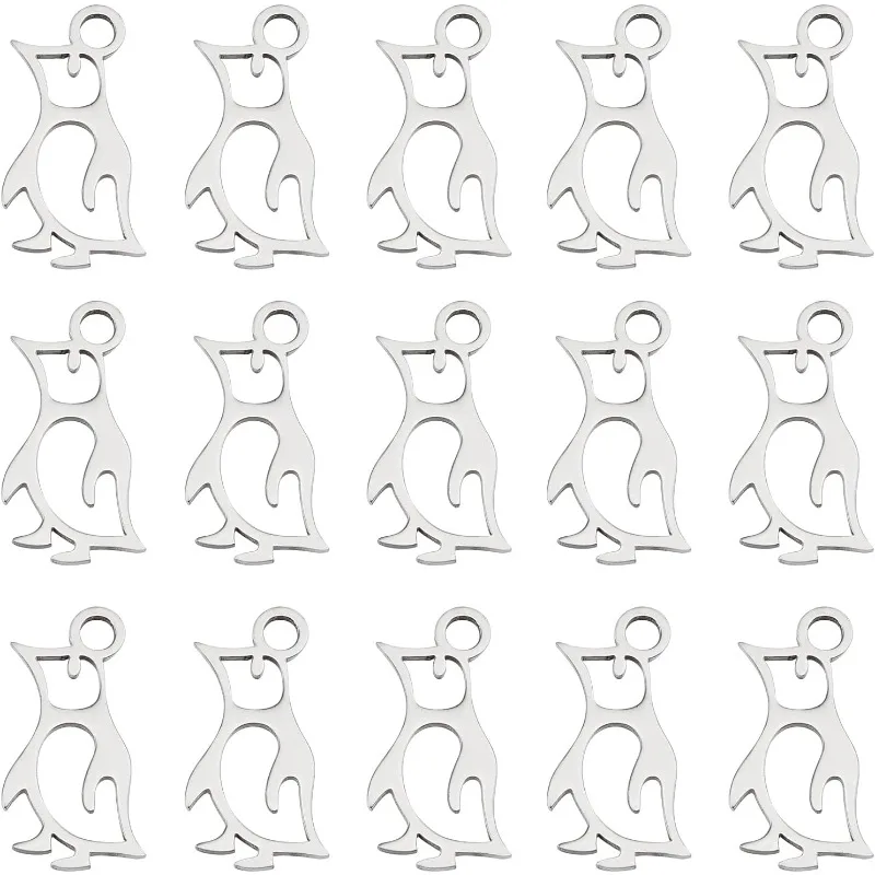 

20Pcs Stainless Steel Penguin Pendants Cute Ocean Animal Charms Metal Penguin Pendants Antarctic Pole Animal Charms