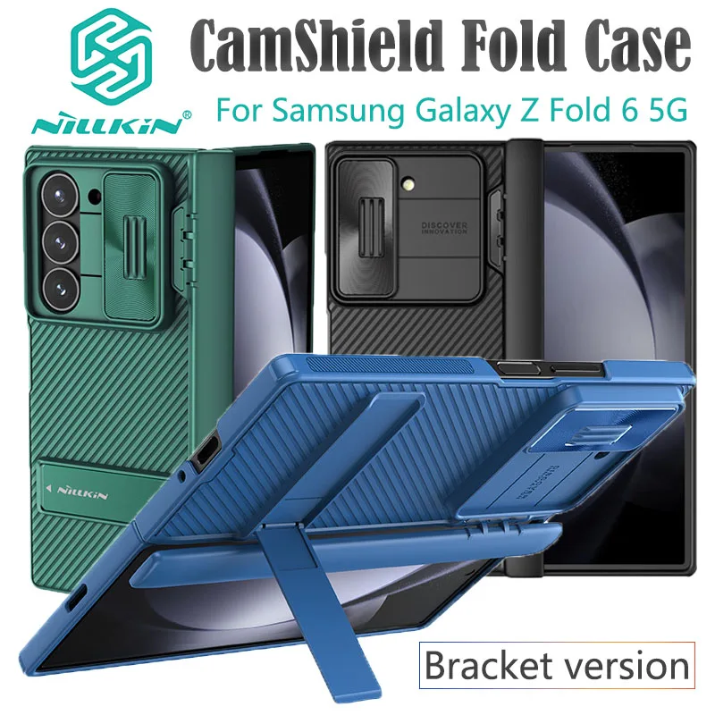 For Samsung Galaxy Z Fold 6 5G Case Nillkin Camshield Fold Case Bracket version Lens Sliding Camera 360 Protection Back Cover