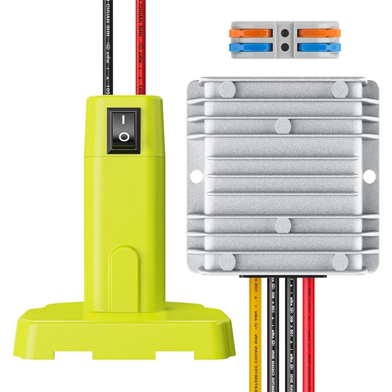 Aksesori Konverter Step-Down 18 V Ke 12 V untuk Baterai Ryobi 18 V, Adaptor Daya Dc, Transformator Peredam Tegangan 180 W Buck