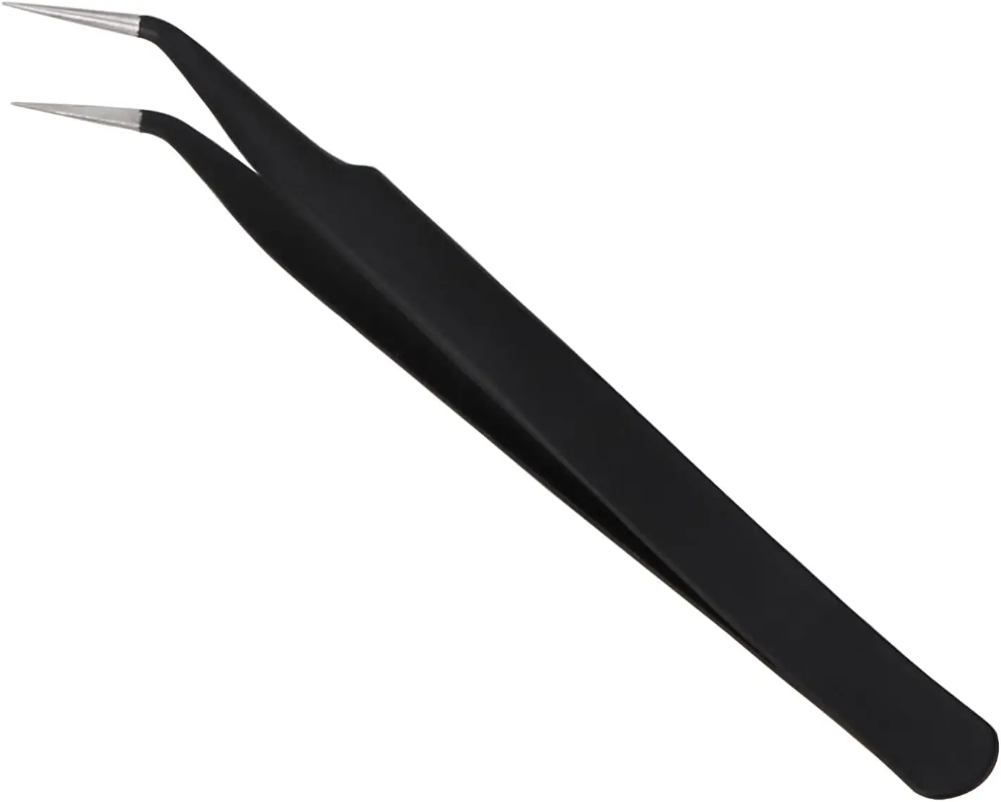 

1pcs Fine Point Tweezers, Professional Precision Stainless Steel Curved Tip for Splinter Removal