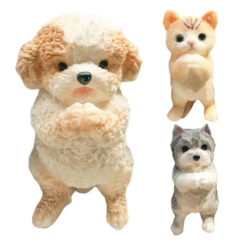 Sensory Dog Toys Sensory Toys Squeeze Toys Desk Decor Cat Dog Shape Collectible Figurines Desk Toys Soft Flocking Fidget Toys