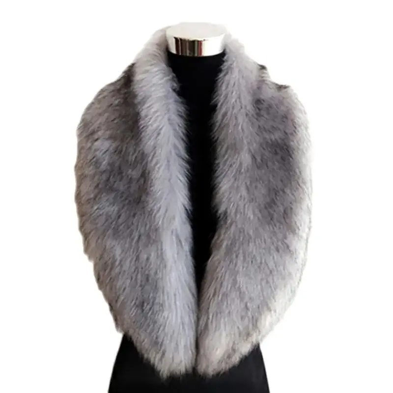 Women Winter Imitation Fur Collars Scarves Fashion Faux Fur Collar Thickened Warm Decorative Collar Shawl Neck Wrap Scarves