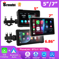 5/7 inch Motorcycle DVR Navigation Apple CarPlay Display Screen Portable Motorcycle Wireless Android Auto Monitor Waterproof