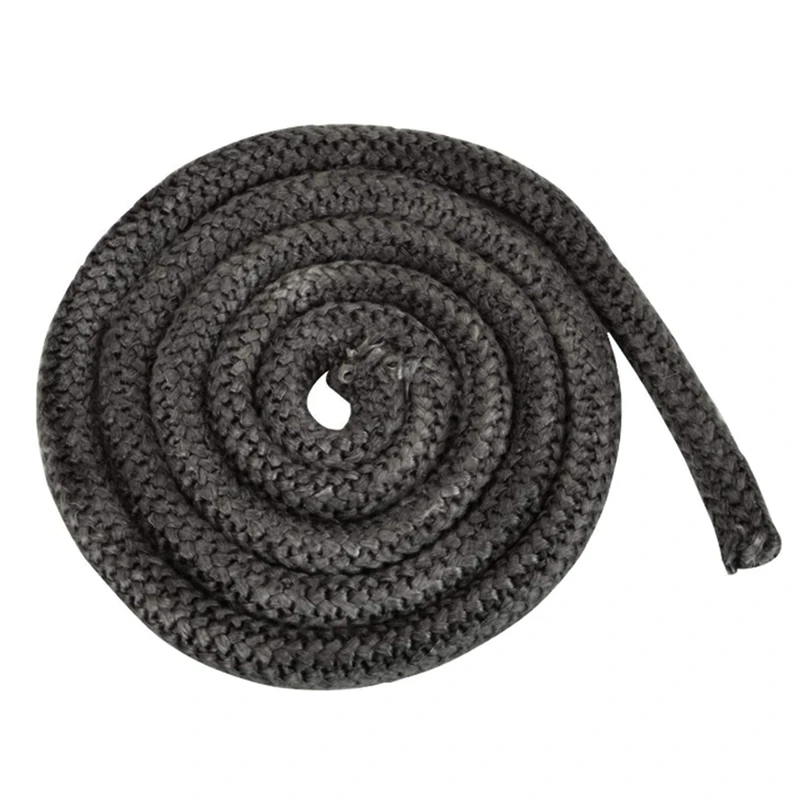 

AB15-Stove Rope Fiberglass Fireplace Door Cord High Temperature Woodburner Black Gasket Cord 2.5M Length Sealing Rope