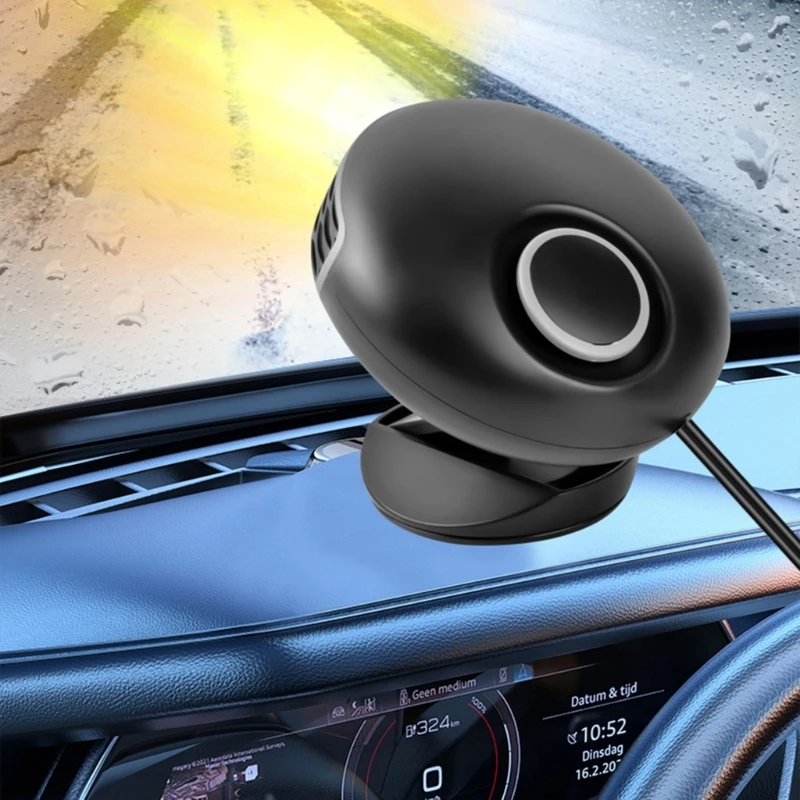 Foldable Windshield Heating Defroster Self Adhesive Universal 12V Car Heater Fan Heating Dryer Rotatable Auto Defogger