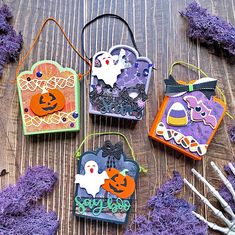 

Panalisacraft Halloween Cute Candy Bag Cutting Dies Stencils DIY Scrapbooking Album Decorative Embossing DIY Paper Craft Cards