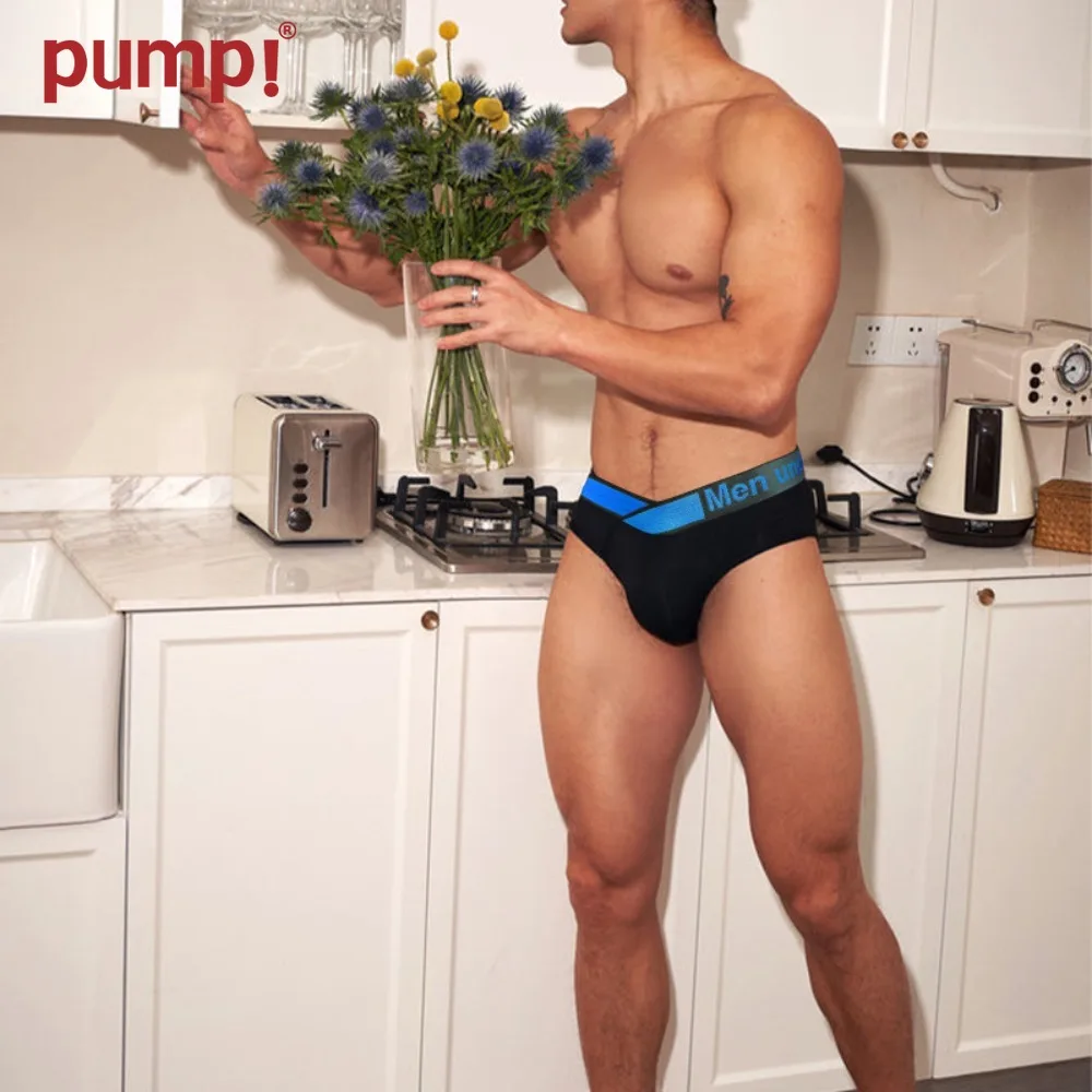 1-4PCS ブリーフ ブルー V ウエストバンド ビキニ下着 セクシー グラデーション レーザー ローライズ 快適なモーダル メンズ下着 ゲイ男性用 18歳以上