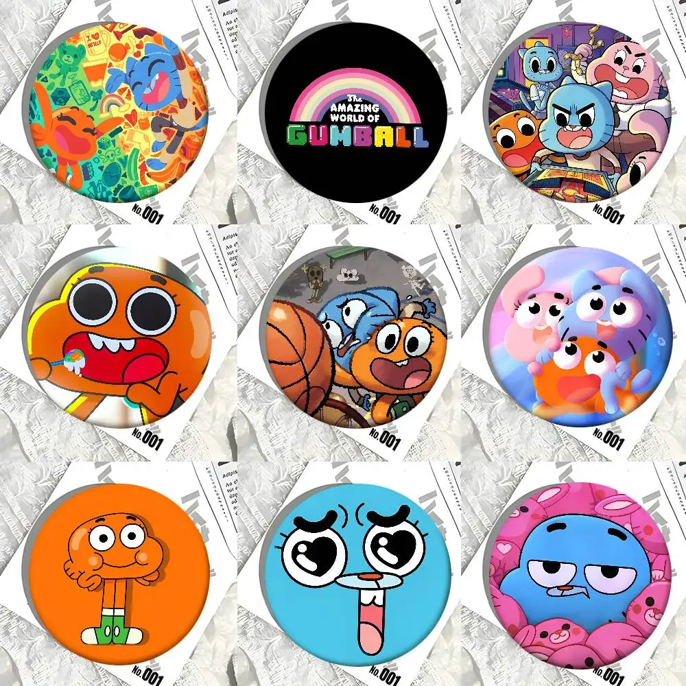 Cartoon Amazing World Gumball Abzeichen Runde Abzeichen Weißblech Münze Brosche Kleidung Rucksack Zubehör Anstecknadel