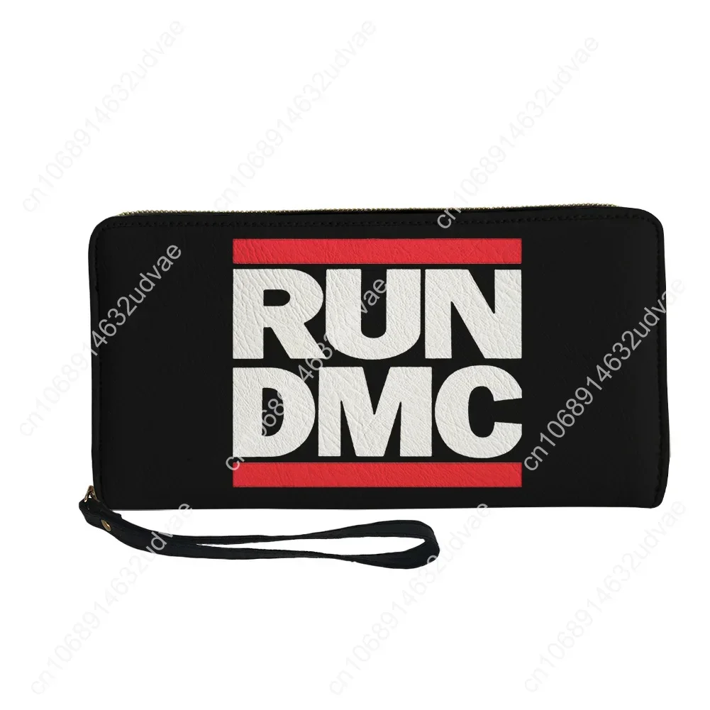 Run DMC Wallet Purse Mens Womens Teenagers Zipper Long Wallets Double Print Commuter Personalized Portable Wallet Gift Bag