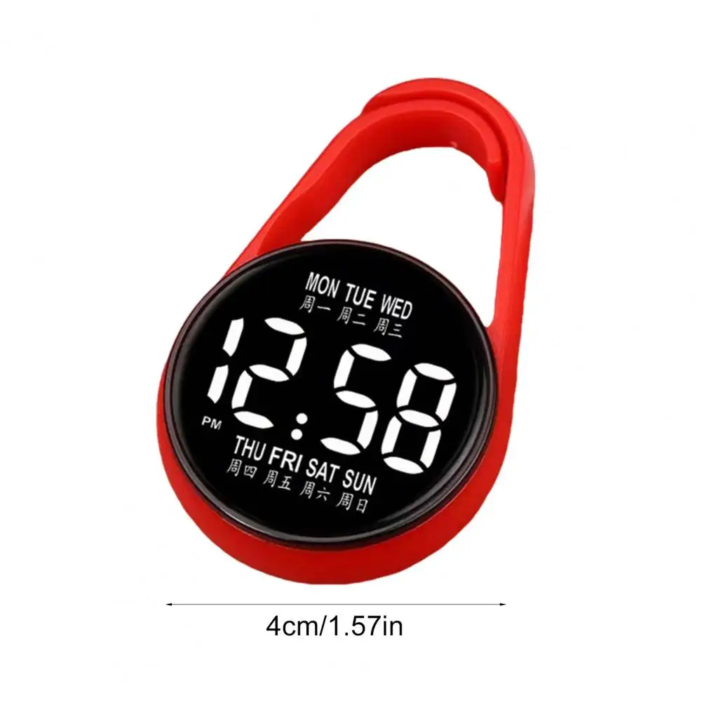 Relógio Eletrônico de Bolso com LED e Toque, Chaveiro Digital Portátil para Estudantes e Mochilas