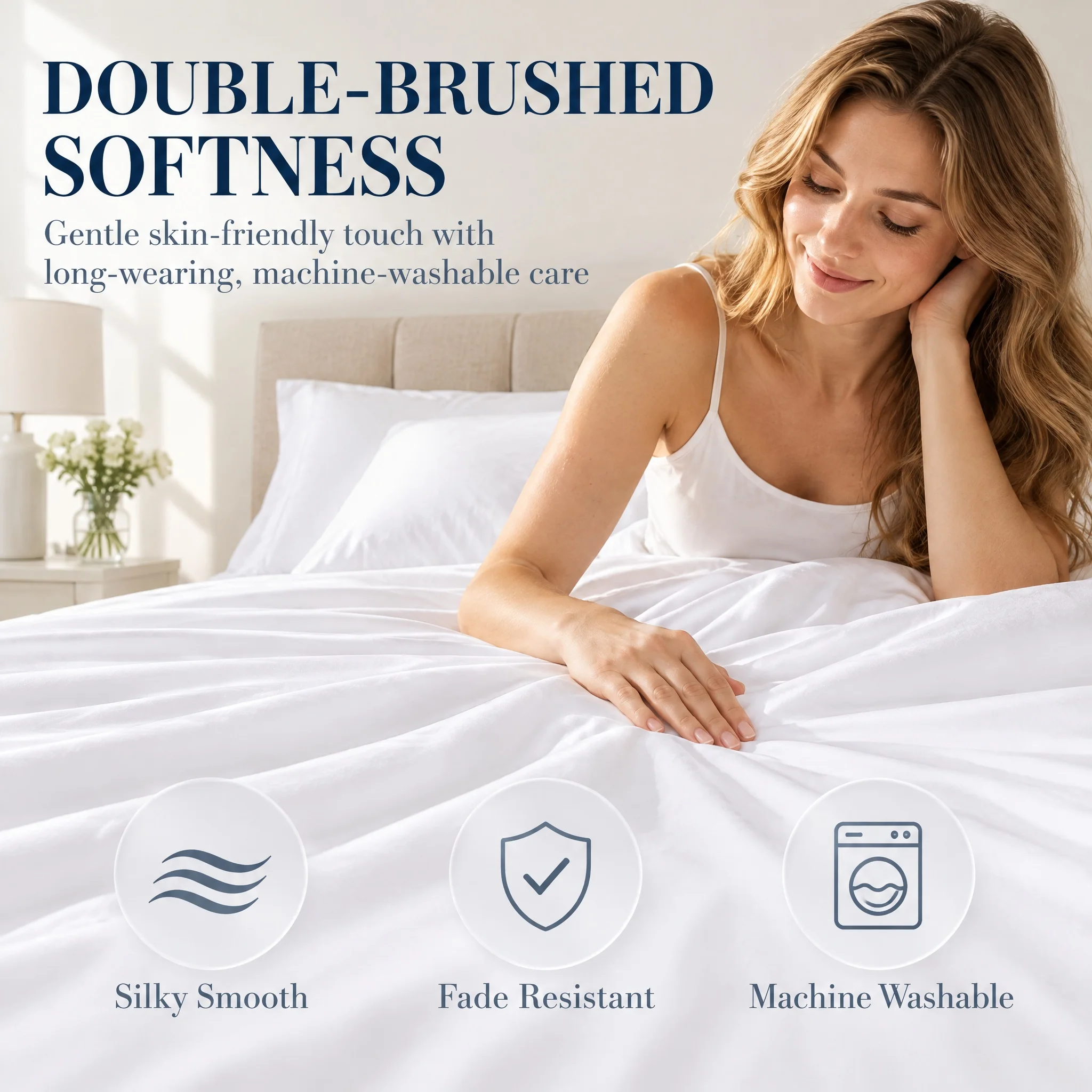 Brushed 1800 Ultra-Soft 4-Piece Sheet Set, Deep Pocket Design, Wrinkle Resistant Bedding, Includes Fitted Sheet, Flat Sheet & Pillowcases, Multiple Sizes Available