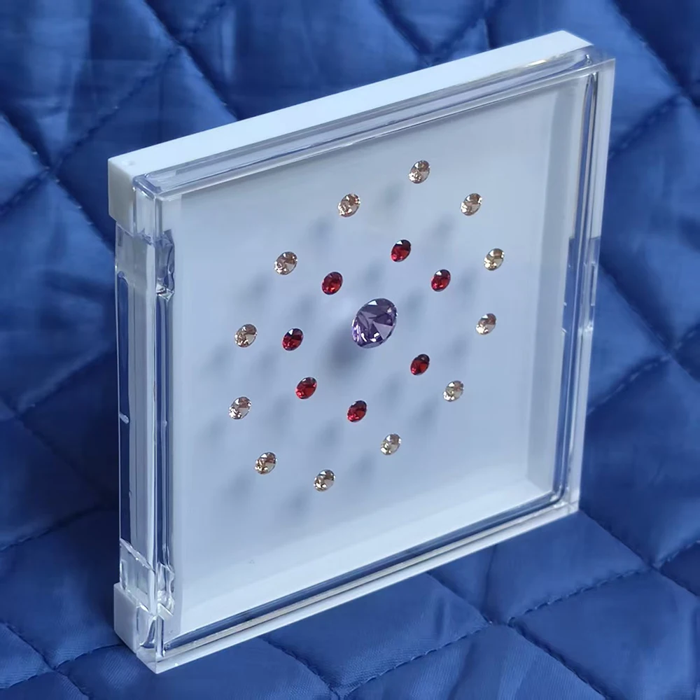 Loose Diamond Storage Box Transparent Gemstone Jewelry Display Stand Gems Organizer Bare Stone Box CVD Zircon Showcase 2Pcs