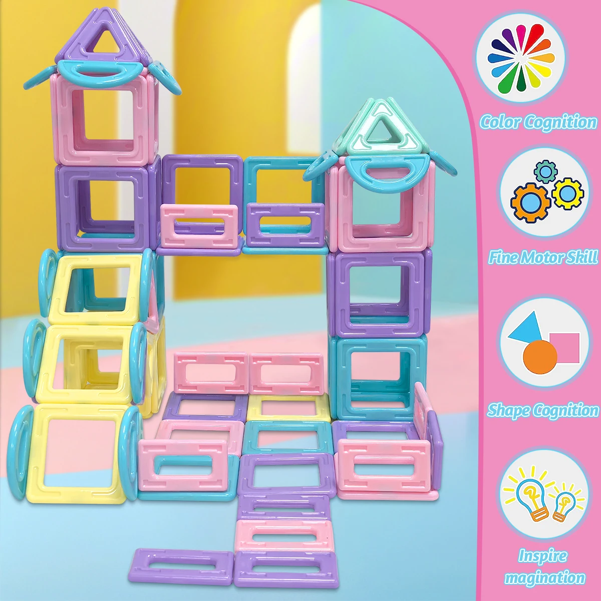 STEM 교육용 자기 빌딩 블록 소년 & 소녀 참여 자석 세트 어린이를위한 크리 에이 티브 개발 장난감 선물