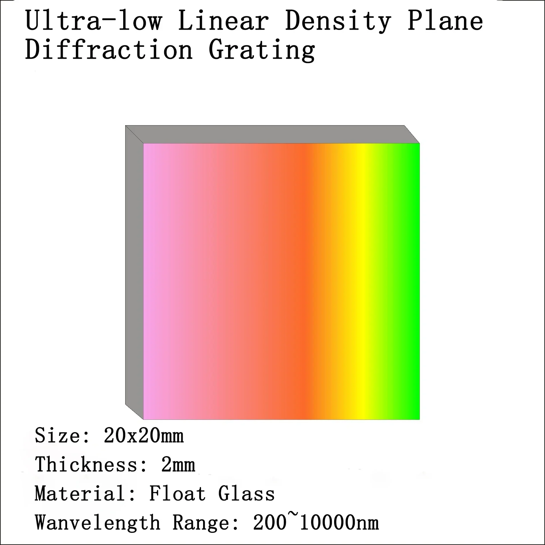 Ultra-low Linear Density Plane Diffraction Grating Spectroscopic Interference Optic Experimental Instrument Holographic Gratings