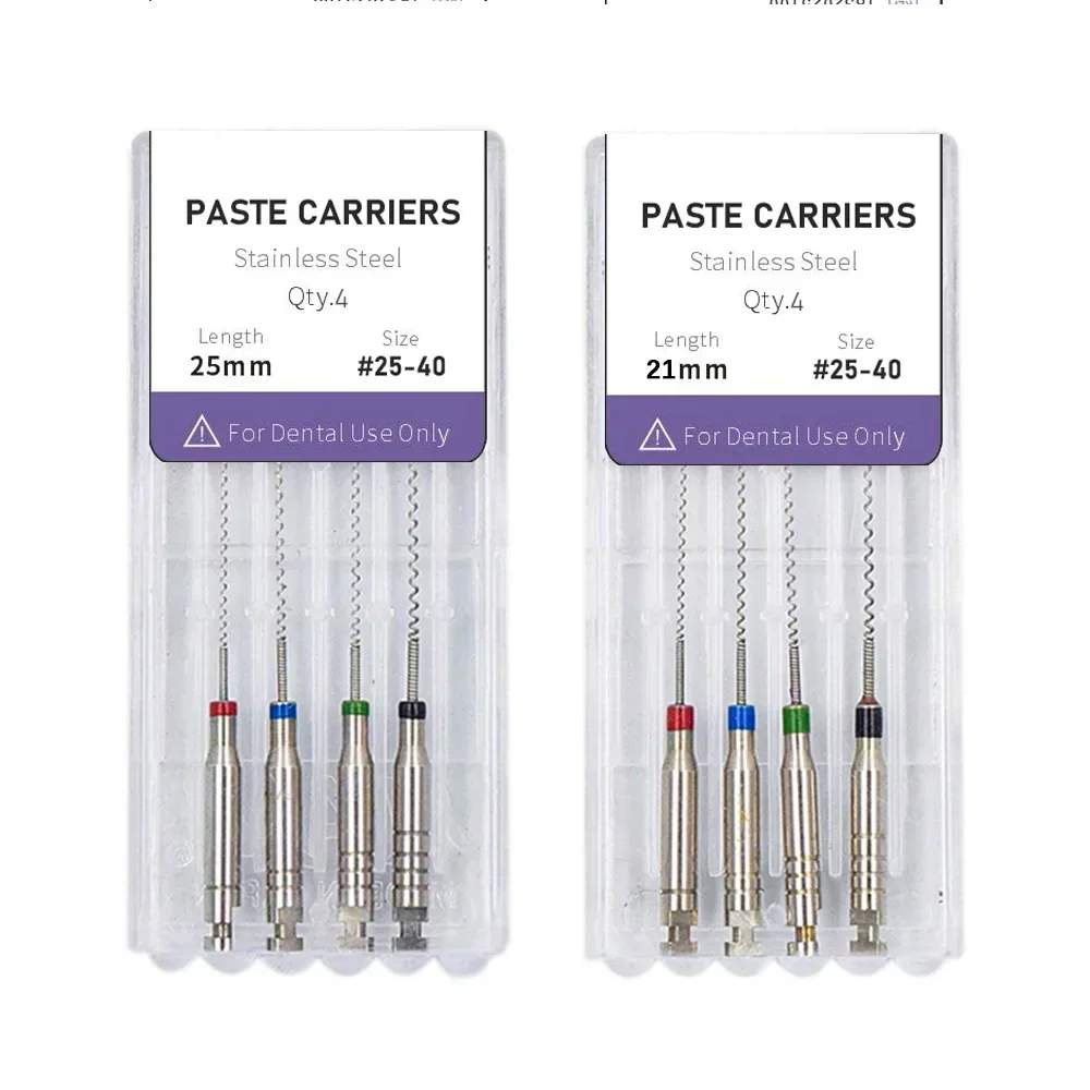 Denspay 4 sztuk/pudło 21/25mm Dental Lentulo Paste Carriers rozwiertaki endodontyczne wiertła pilniki endo materiały dentystyczne Instrument