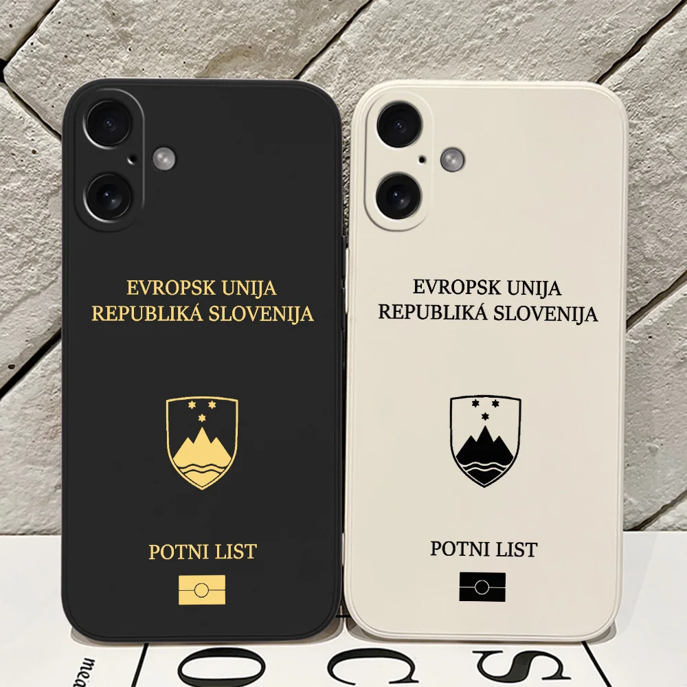 Slovenia Passport Phone Case for iPhone 16 15 14 13 12 11 Pro Max Mini X XR XSMax 8 7 6 6S Plus Soft Silicone Back Cover