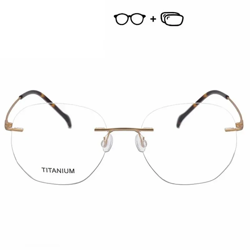 

Сверхлегкие титановые очки Ollymurs по рецепту, высококачественные очки без оправы, оптические очки для коррекции близорукости, унисекс