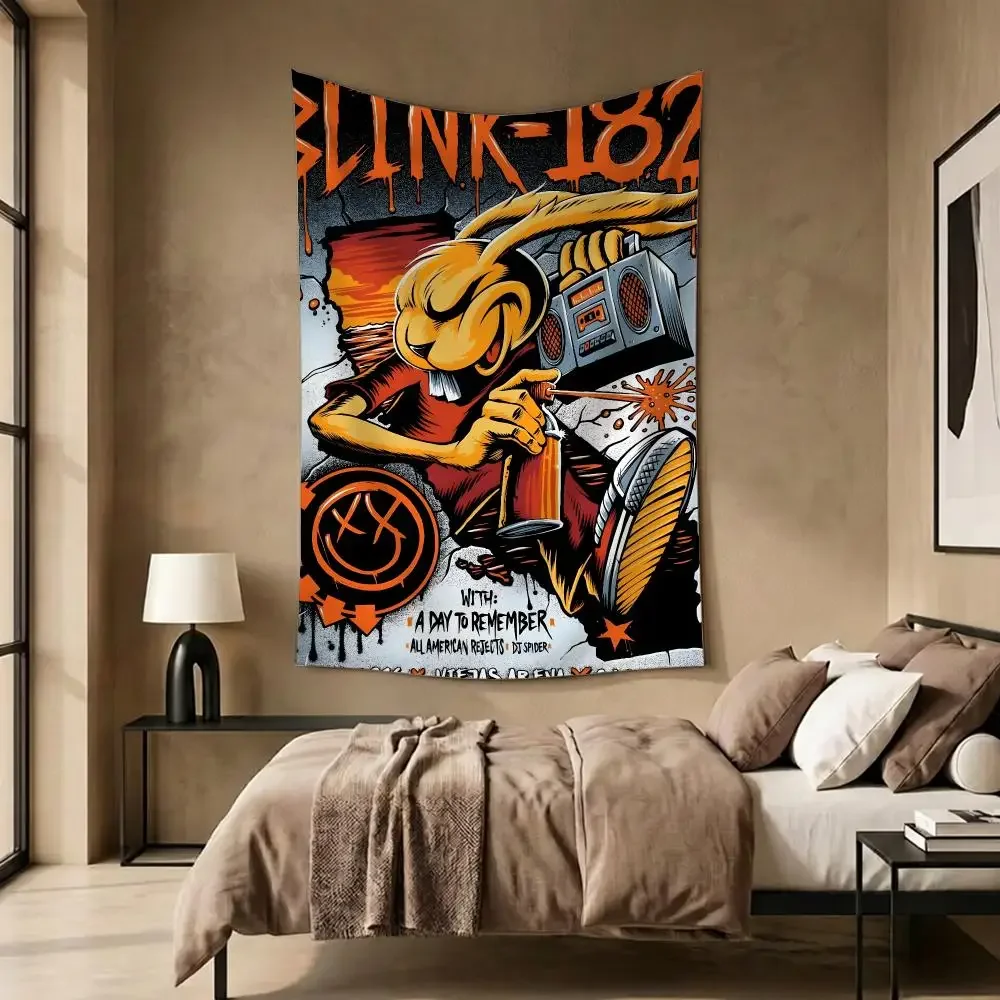 Band Music Punk Blink-182 Tapestry Daily Soft Rectangular Wall Hanging Decor for Living Home Room