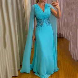 Vestido personalizado exquisito con cuello en V para madre, sin mangas, línea A de la novia es temperamento, encaje Maxi Пла................ матери