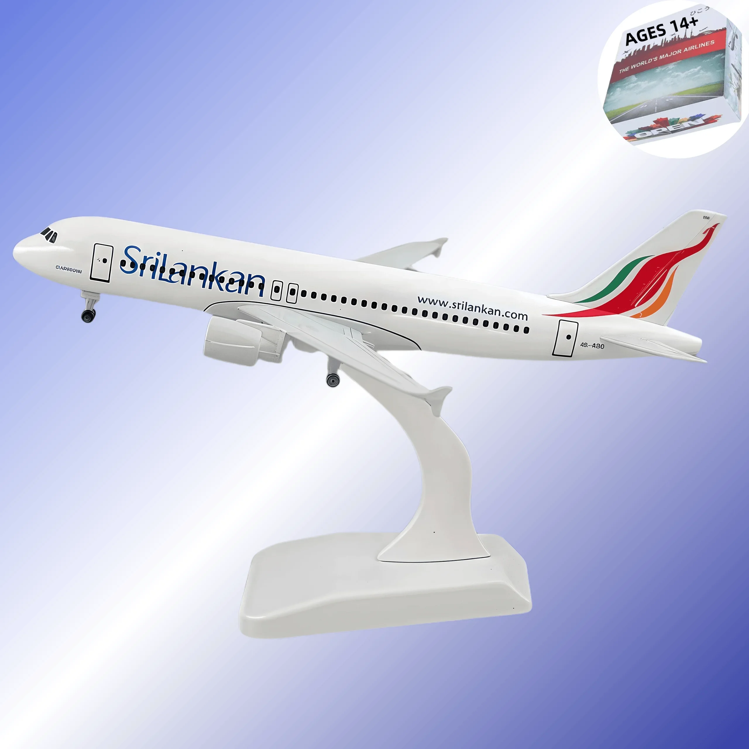 

Модель 20 см A320 Шри-Ланка, модель самолета, реплика с шасси, материал из сплава, авиационная имитация, подарок, сбор