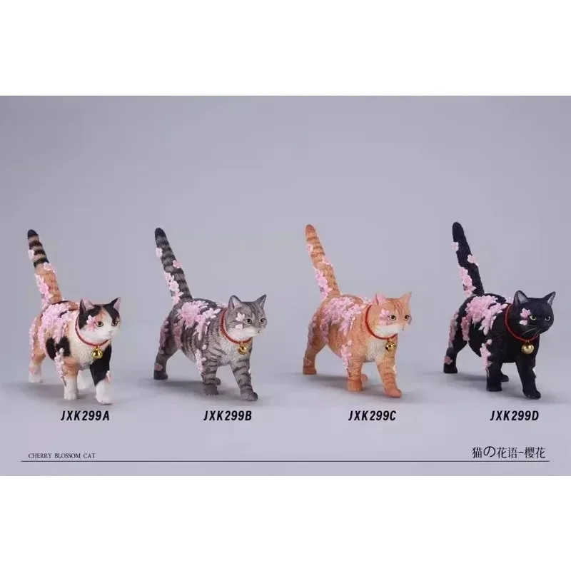 사전 판매 JXK 1/6 스케일 귀여운 애완동물 벚꽃 고양이 레진 수제 장난감 시뮬레이션 동물 모델 데스크탑 장식품