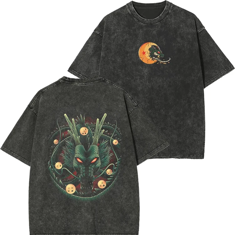 

​​dragon Ball Washed T-shirt T Shirt Street Saiyan Goku Graphic Anime Printing Tee Men's 2025 Summer Casual Otaku Fashion​​ Top
