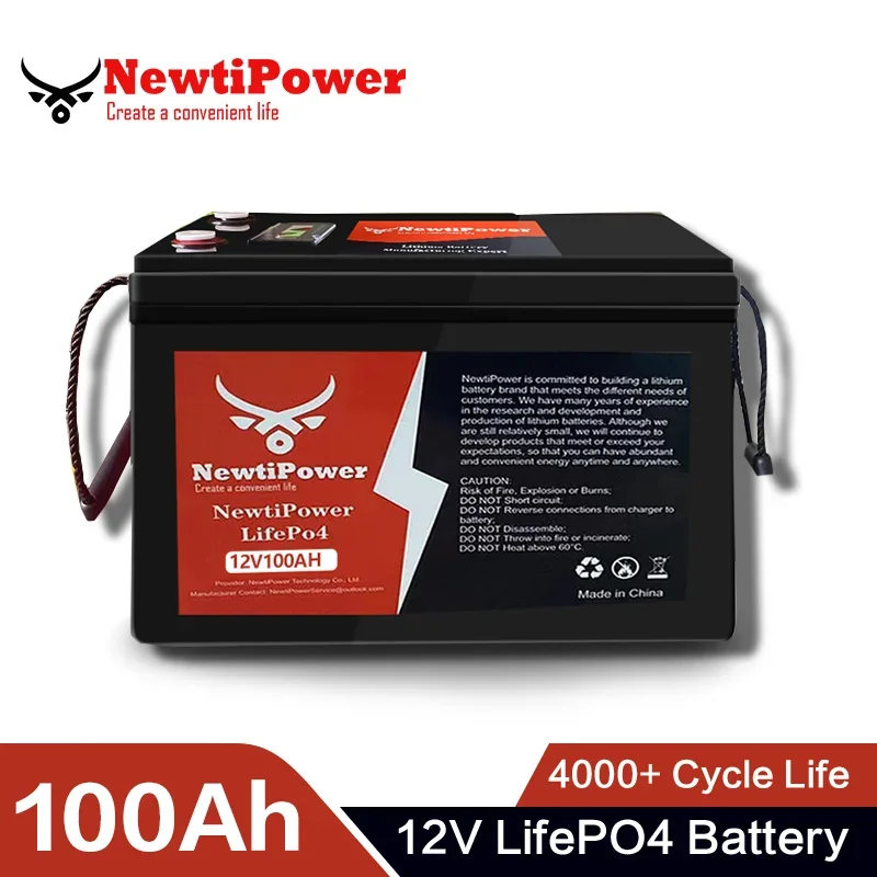 12V 100Ah 200Ah 300Ah LiFePO4 Battery BMS Lithium Power Battery 5000+ Cycles For RV Lithium Iron Phosphate Rechargeable Battery