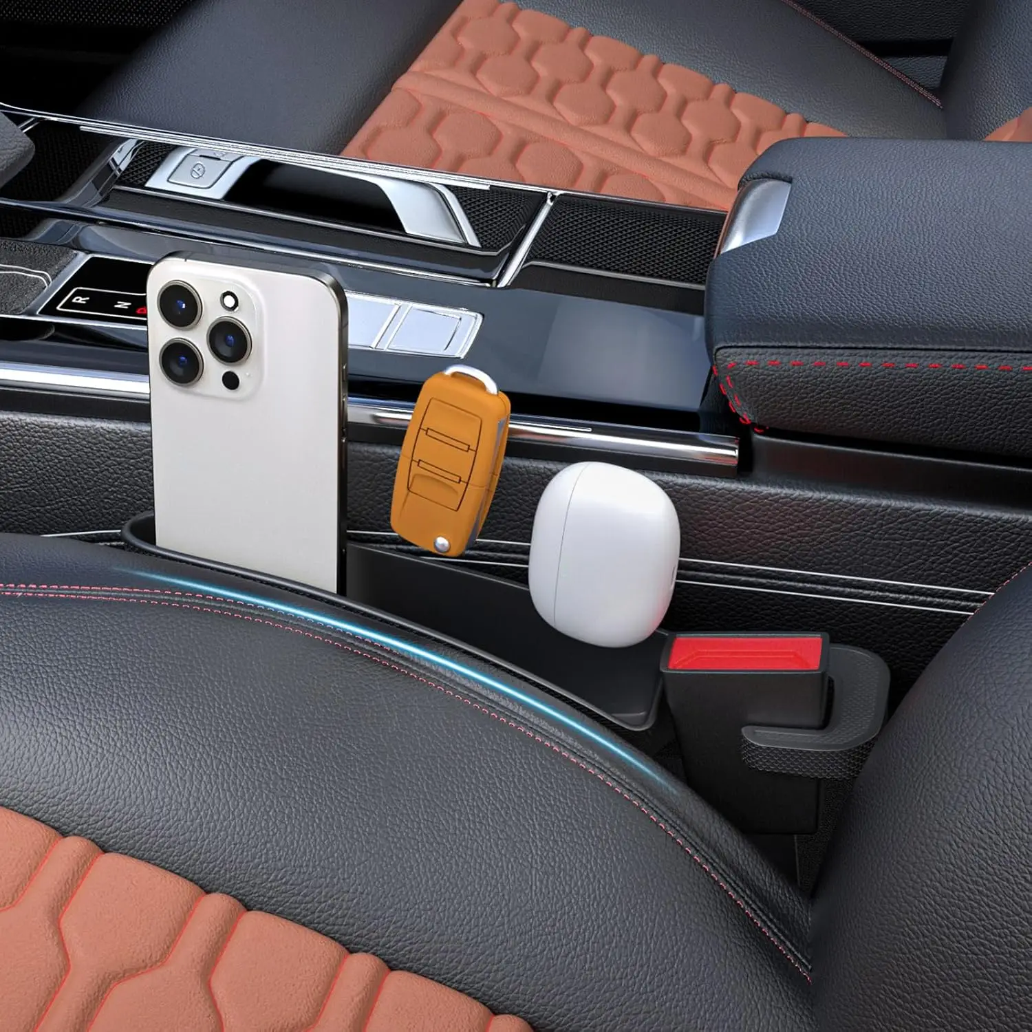 

Shorter Car Seat Side Gap Filler Black Set of 2 Pack Between Car Seat Catcher Blacker Between Seat