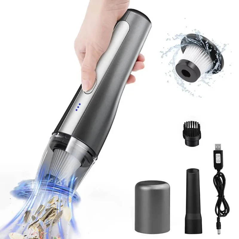 Home Car Keyboard Wet and Dry 2-in-1 Mini Portable USB Rechargeable Strong Suction Electric Handheld Vacuum Cleaner