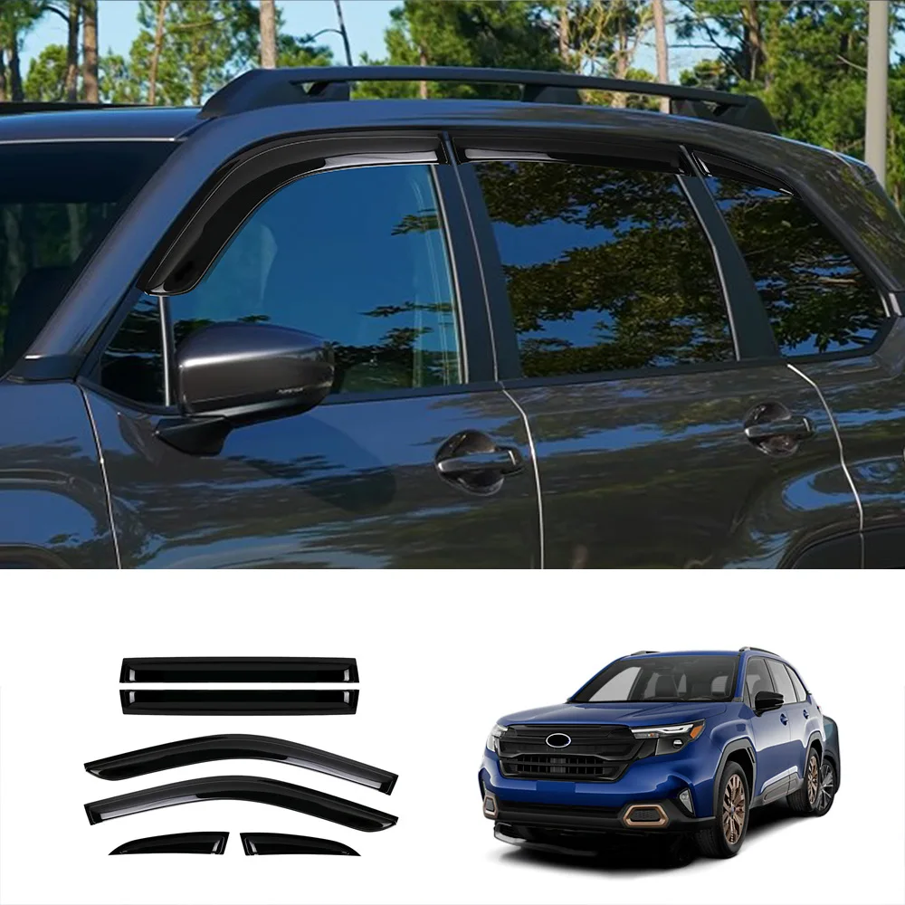 

6 шт. для Subaru Forester 2025 автомобильный оконный козырек, солнцезащитный козырек, вентиляционный козырек, ветрозащитный козырек, защита от дождя, солнцезащитный козырек