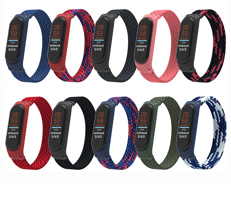 

Ремешок для смарт-часов Xiaomi mi band 4 3, эластичный, плетеный, сменный