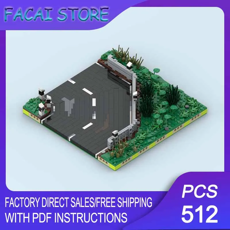 

Модульные строительные блоки Moc: Дорожная изогнутая секция MILS, 20 шипов на ширину, технологичные блоки, рождественский конструктор, подарки для самостоятельной сборки