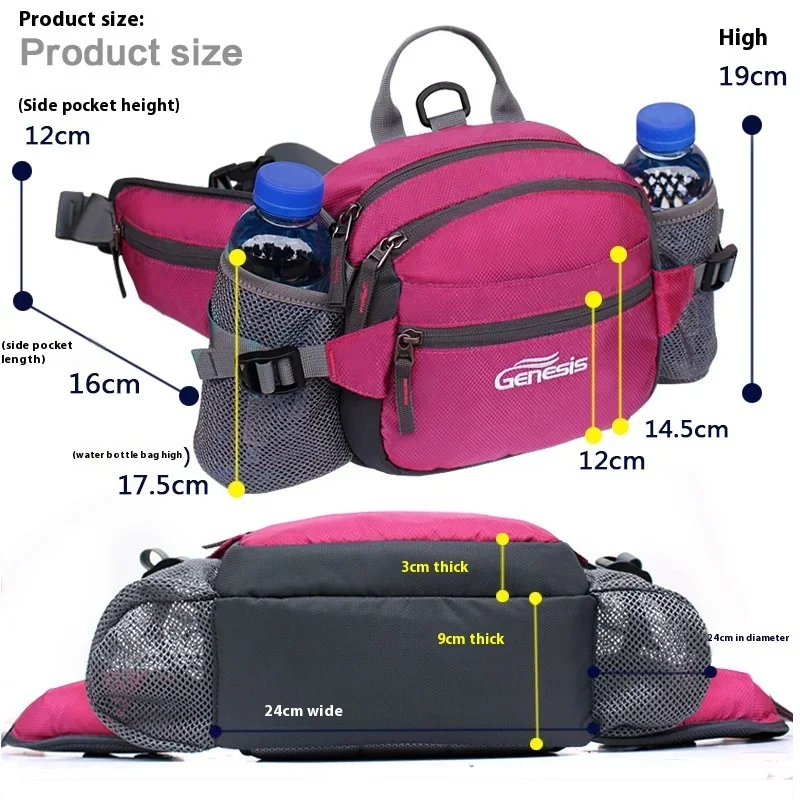 Bike Riding Cycling Running Fishing Hiking Waist Bag Fanny Pack Outdoor Belt Kettle Pouch Gym Sport Fitness Water Bottle Pocket 2